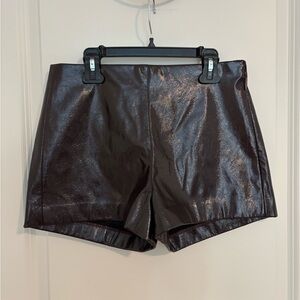 A&F Stretch Vegan Glossy Leather Micro Short